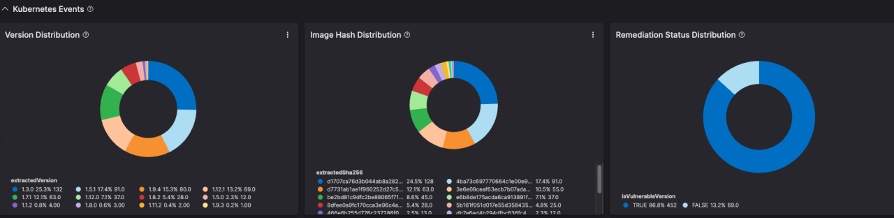 Figure 1. IngressNightmare dashboard highlighting affected version, hashes, and remediation state