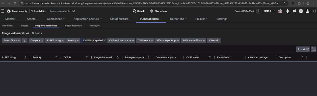 Figure 2. IngressNightmare vulnerabilities surfaced within Falcon Cloud Security